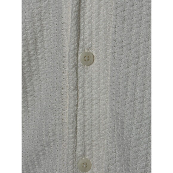 J.Crew Textured Camp Shirt Men's XL Ivory White Short Sleeve Waffle Weave New - Picture 8 of 15